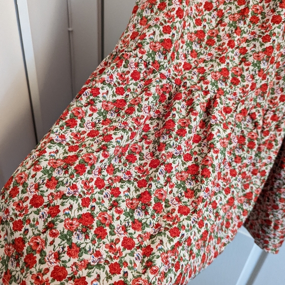 ❌SOLD❌ Floral Ruffle Trim Dress - Picture 3 of 4